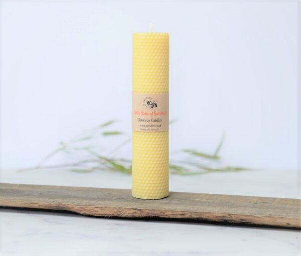 100% Natural Hand-Rolled Beeswax Candle - Made in the UK